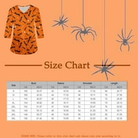 Halloween majice za žene Ženske modne modne ženske labave džep s V-izrezom Halloween Print Seven-točka