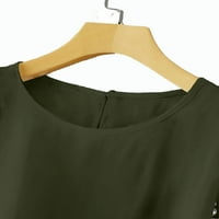 Ženski plus bluze casual pune okrugle bluze za bluzu u okruglom vratu Green 2xl