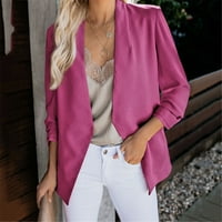 Francuska Dimple ženska jesenska casual solidna boja, jakna s dugim rukavima Cardigan Hot Pink