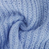 Zyekqe Ženski džemper vrhovi šuplje leđa Split V izrez Dugi rukav pulover Dukseri pletiva Čvrsta boja