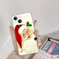 Božićna slučaja Santa Claus kompatibilna sa iPhone 13, estetskim umjetničkim dizajnom TPU CASE