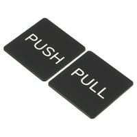 Uxcell push vučna vrata Sigurni Akrilni samoljepljivi Square Sticker Crno bijelo pakovanje