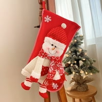 Božićne čarape Snjegović Santa Claus Lik ukrasni veliki kapacitet pleteni Xmas Čarapa za djecu Poklon
