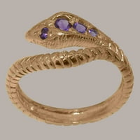 Britanci napravio 9k ružičasto zlato Real Pravinski ametist Ženski prsten žena - Opcije veličine - Veličina