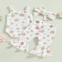 Qinghua novorođenče za djevojčice ljetna odjeća cvjetna kamena bez rukava bez rukava od rukavice za