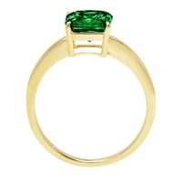 1.0ct Asscher Cut zeleni simulirani smaragd 18k žuti zlatni angažman prsten veličine 9.5