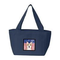 Carolines blaga bb2183a - američka zastava i seble Corgi bag za ručak, velika, višebojna