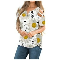 Amousawomen's Ležerni V-izrez s ramena kratkih rukava s kratkim rukavima, majica s košuljama Top Thirts