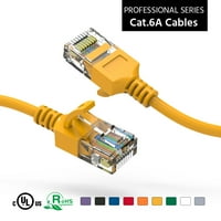 0.5ft CAT6A UTP Slim Ethernet mrežom za pokrenuti kabl 28AWG Yellow, Pack