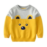 Toddler Boys Girls Patchwork Color Crtani medvjed džemper s dugim rukavima toplo pleteno pulover pletive