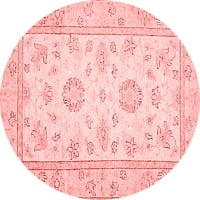 Ahgly Company u zatvorenom okruglu okruglog orijentalnih crvenih tradicionalnih prostirki, 7 'krug