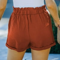 Ženske kratke hlače za ljetni traper modni zvezni šorct ljetni casual labavi džep čvrsti džepovi visoki