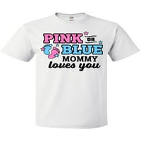 Inktastična ružičasta ili plava mama voli te majicu