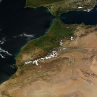 19. marta, - satelitski pogled na Maroko. Print plakata