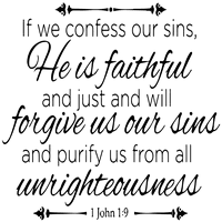 Ivan 1: - Ako priznamo naše grijehe, on je vjeran - vinil naljepnica naljepnica - mala - mala - azurno