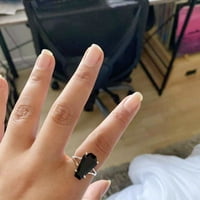 DEngmore prsten kreativni zadivljujući lijesni prsten crni cirkon lijesni prsten draguljastog prstena za ljupki zaručni prsten