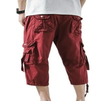 Muške lagane obične hlače muškarci ravni ležaljke za noge s više džepova ljetni teretni elastični vreća od struka