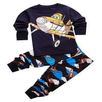 Capreze Dinosaur tiskano odjeće za spavanje za spavanje i hlače Dječaci Elastični struk ravno odijelo