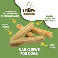 EcoKind Yak mlečni pas žvaka za velike pse, Yak Stick Pas poslastice, Himalayan Dog Chews, Pack, Oz