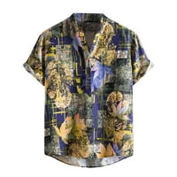 HUMPA košulje za muškarce Ležerne prilike za print štand ovratnik kratki rukav gumb za pulover bluza