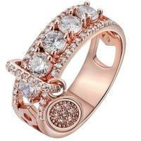 Bluelaci Elegantne žene Rhinestone umetnuli prsten za vjenčanje za venčani angažman nakit