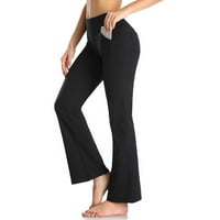Ženske joge pune dužine hlače sa punim sportovima Yoga Wide noga hlače visoke struk bib hlače sa džepovima