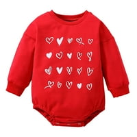 Djeca djeca dječje djevojke slatko slatko srce print romper dugih rukava Crewneck Grafički pulover Top