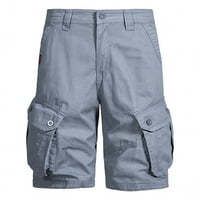 Zpanxa Cargo Hlače za muškarce, srednji struk višestruki džepni džep petodijelni šorc hlača, ležerna
