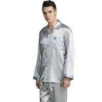 Mens saten pidžamas set Loungewear za spavanje L-3XL PLUS