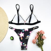 IOPQO kupaći kostim žene Print brazilski Visoki rez set dva kupa kupanja bikini za žene