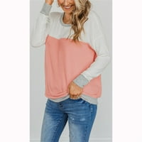 Blok u boji Ispis Dukseri za žene Ležerne prilike s dugim rukavima, pulover, proljetni trendy tunika