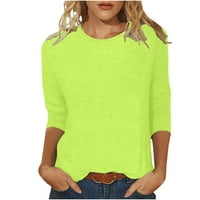 Ženske vrhove, majice za žene za žene Colorblock Casual Okrugli vrat Print Tunic Tops Comfy Lagane labave FIT Bluze Pulover vrhovi XS, S, M, L, XL