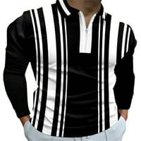 Zodanni MENS Polo majica s dugim rukavima s majicama patchwork top casual bluza Tenis majica 4xl