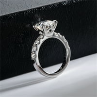 Moissnitni zaručni prsten, ukupno 4,3ct d boja VVS laboratorija kreirana dijamant, okrugli rez, sterling