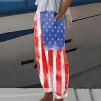 Booker Ženska Dan nezavisnosti Američka zastava Štampari Hlače Baggy Elastična struka pantalona široka