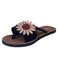 Klizni sandale za žene Dressy ljetni casual slatki suncokret flip flops comfy antilop listić na plažnim