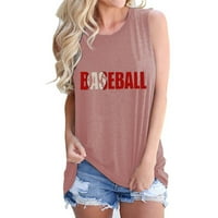 Ženska casual labav tenkovi zazor ljetni bejzbol ispisane teberse odjeća modni trendy bez rukava s krajevima