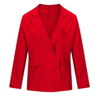 Blazer jakne za žene plus veličine Poslovni casual dugački blužeri Radni ured otvoren prednji dugi rukav