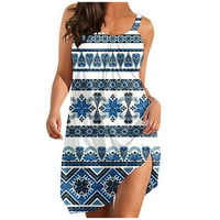 Baycosin haljine za žene ljetne haljine halter mini casual print Flowy swing plaže