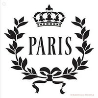 Pariz Crown Stencil Studior Regal francuska riječ umjetnost - mali za višekratni milarni predložak, kreda, miješana medijska upotreba za novinarstvo, DIY domaće dekor - STCL1059_1