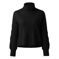 Prevelizirani džemperi za žene Solid Color Turtleneck dugi rukav modni labavi kaput od pulovera