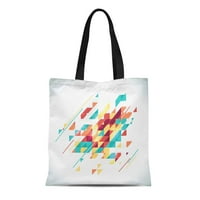 Platno torba apstraktni obojeni geometrijski ravni moderni mozaički poslovi za vašu trajnu torba za