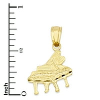 Privjesak za klavir 14k, Grand Pianist ogrlica, nakit za glazbeni instrument, poklon za muzičara