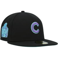Muški novi Era Crni Chicago Cubs World Series Black Light 59Fifty ugrađeni šešir