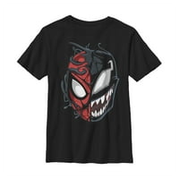 Dječakov marvel Spider-Man Venom maska ​​Split grafički tee crni veliki