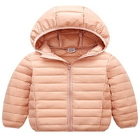 GLONME Čvrsta boja puffer kaput Boy lagana vanjska odjeća Vjetrootporna jakne Nude Pink
