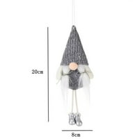 Ukrasi božićnog drvca Xmas Gnome uzorak Fino izrada tkanina Fluffy lutka viseći ukras za vrt