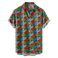4. jula Muška havajska majica SAD Nacionalna zastava Boja blok košulje košulja Ovratnik odjeće 3D print