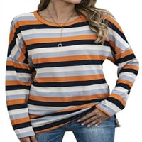 Žene Stripes dugih rukava Split pulover