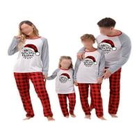 Glonme vrhovi i hlače koje odgovaraju obiteljskim pidžamama Set mamy tata Child Check Print Božićno